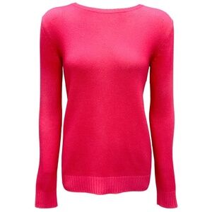 LAMBERTO LOSANI FUCHSIA CASHMERE KNIT PULLOVER SWEATER